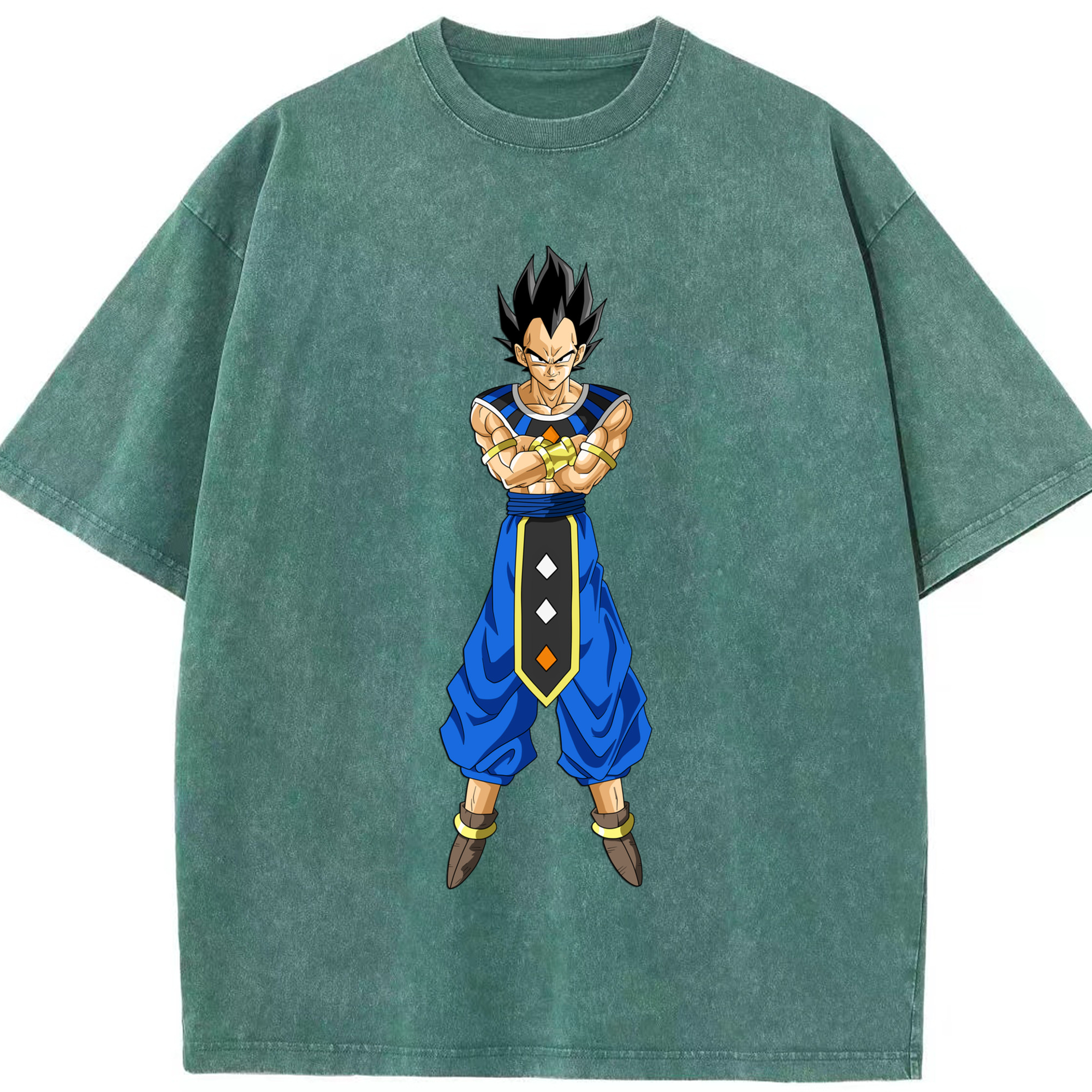 （画像用） ドラゴンボール ベジータ四世（Bejīta Yonsei）DRAGON BALL Vegeta IV 綿100% ヴィンテージ風 半袖Tシャツ（フロントプリント）